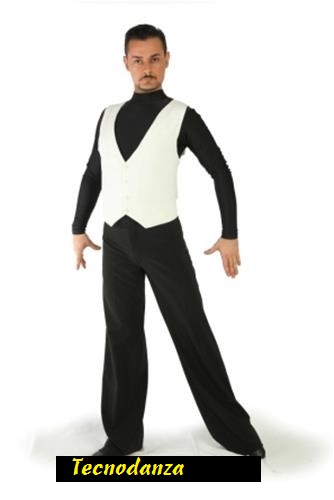 PANTALONI TESSUTO ELASTICIZZATO A VITA ALTA CON IMPUNTURA SULE GAMBE COD.LATEN Tecnodanza
