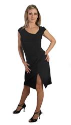 VESTITO CON SPACCO IN MAGLINA ELASTICA E SCOLLATURA PARTICOLARE COD.STEFFY Tecnodanza