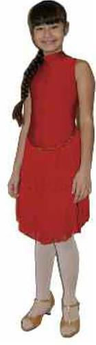 VESTITO CON FRANGE E CON PASSAMANERIA PAJETTES COD.CAR09_36 Tecnodanza
