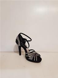 SCARPA CON PLATEAU STRISCETTE STRASS AB TACCO 11.5 CM RASO NERO COD.LUCE3PN Tecnodanza