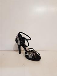 SCARPA CON PLATEAU STRISCETTE STRASS AB TACCO 11.5 CM  RASO NERO COD.LUCE3PN Tecnodanza