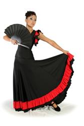 VESTITO DA FLAMENCO CON VOLANT NELLA GONNA E SULLA MANICA COD.DOSENTA Tecnodanza