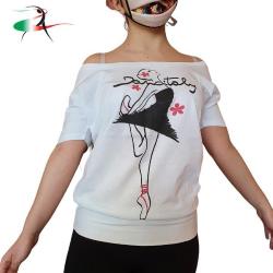 Maglia maniche corte scollo ampio in jersey 100% cotone 140 gr/mq. Colore: bianco, nero COD.DY09 Dancitaly