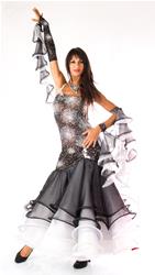 VESTITO DI RETE LAMINATA CON ORGANZA E MOLTE BALZE DI GONNA CON CRINOLINA (CIRCA 9000 STRASS AURORA BOREALE) COD.STANDARD05_13 Tecnodanza