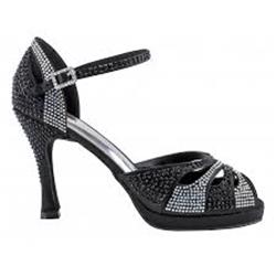 SCARPE DA BALLO CON  STRASS E DOPPIO FONDO T10 COD.Z62.100.510 dancin