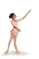 Body da bambina manica 3/4 con doppio gonnellino  COD.ARIANNAB Tecnodanza