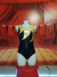 BODY DA GINNASTICA ARTISTICA CON STOFFA LAMÈ ORO COD.A0013 Tecnodanza